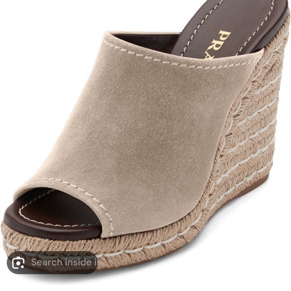 Prada Wedge Espadrilles 37.5 - Picture 2 of 16